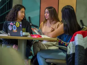 A study session at SNC's Mulva Library