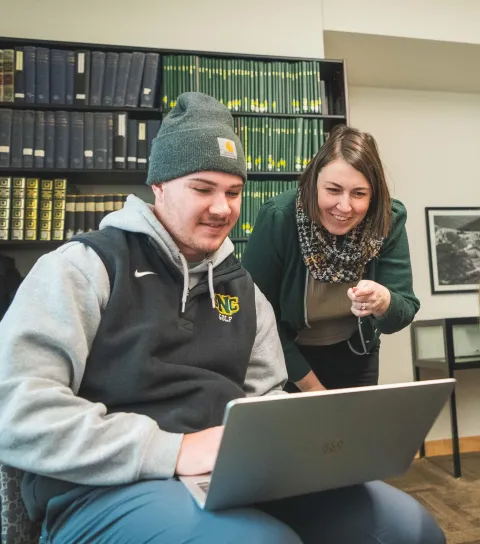 A student receives advising help at SNC