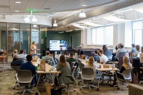 MBA students sitting in on a lecture