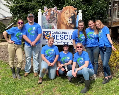 SNC students at Carolina Tiger Rescue in Durham, N.C.