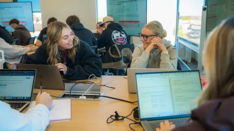 SNC students in a high-tech classroom