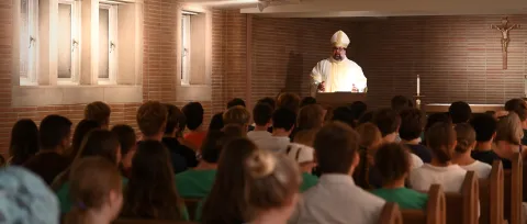 Abbot Vanden Branden presiding over the blessing of the Sensenbrenner chapel