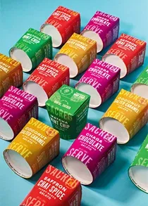 colorful ice cream containers