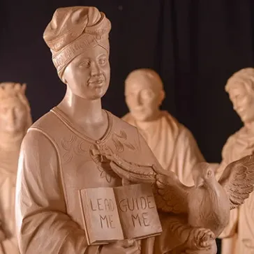 Figures of Faith Preside Over Birder Hall